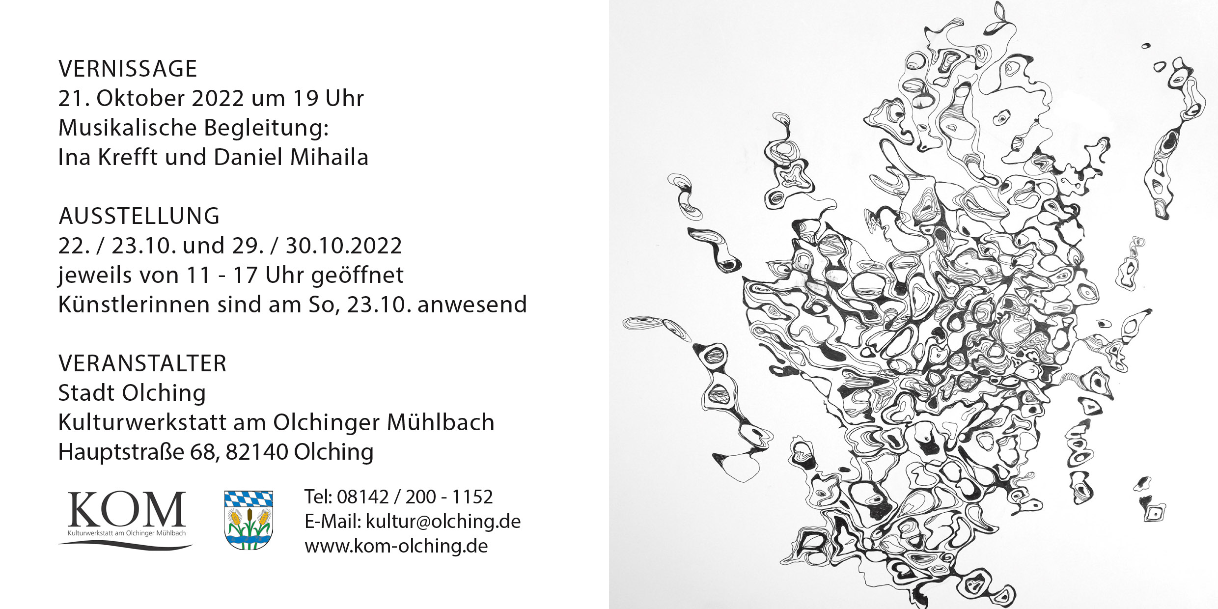 Einladungskarte Ausstellung "Wasser" im KOM Olching